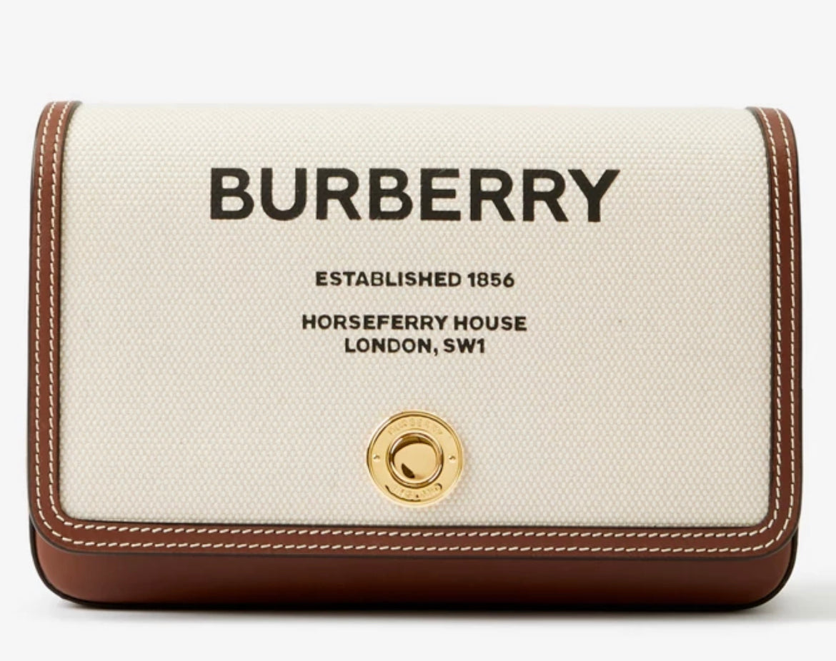 Horseferry Print Canvas and Leather Mini Note BagPrice